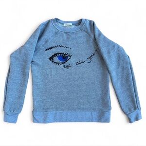 Ragdoll LA Blue Graphic Eye Sweater “Eye See You” Women XS